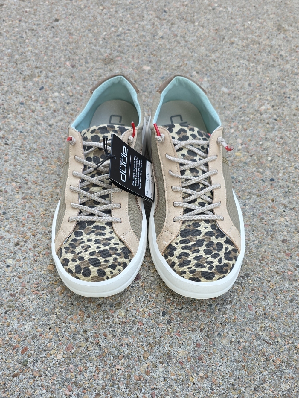 Hey Dude Karina Beige Leopard Light Weight Platform Slip On Sneakers Size 10 - Picture 2 of 11